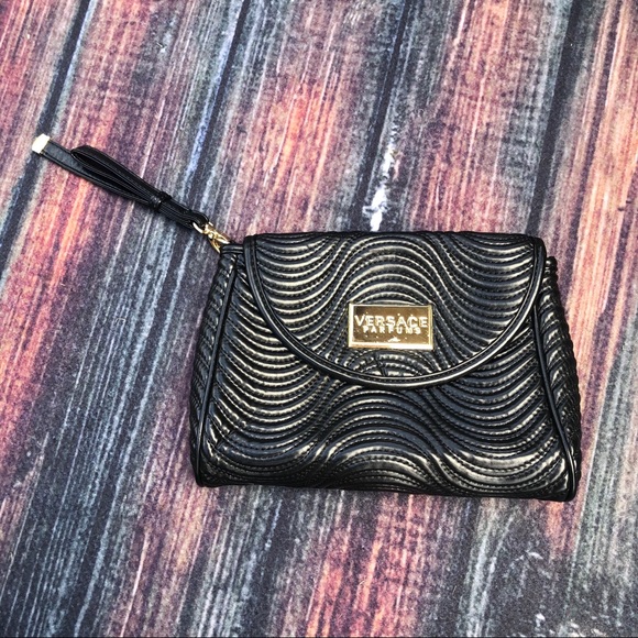 Versace Handbags - VERSACE Parfums Black Clutch w/ Wristlet